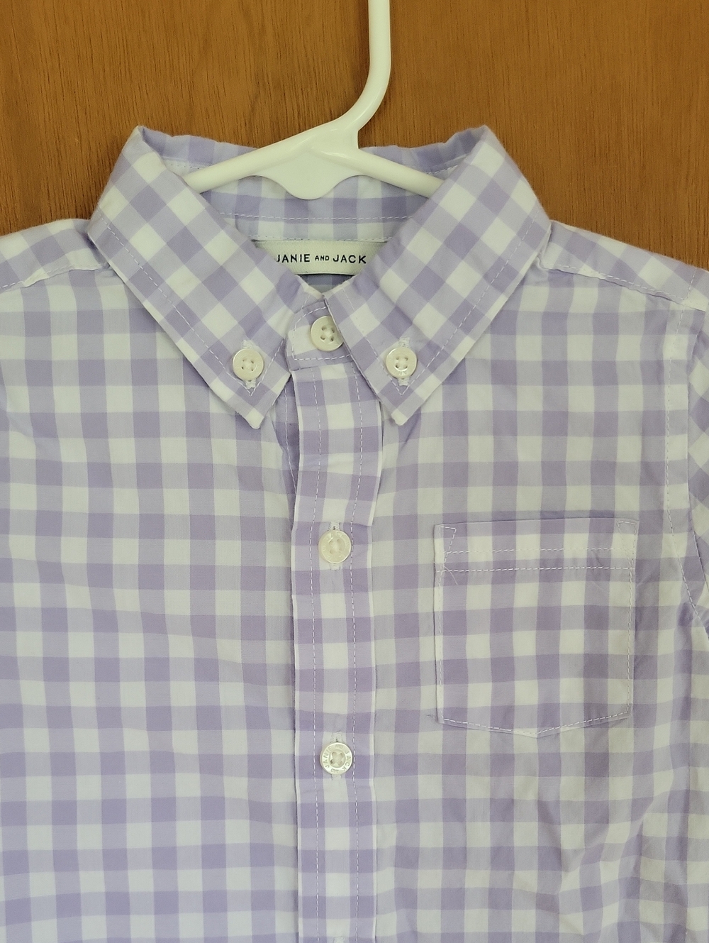 Janie and Jack Button-Down - Lavender Gingham